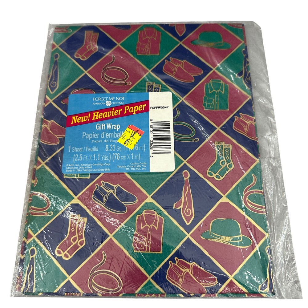 Vintage American‎ Greetings Forget Me Not Heavier Paper Gift Wrap Deadstock